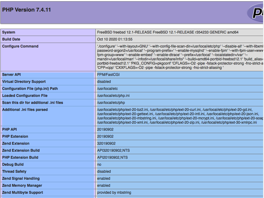 php info