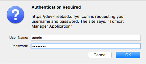 tomcat authentication required