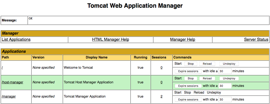 tomcat web application manager